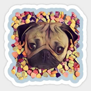 candy-pug Sticker